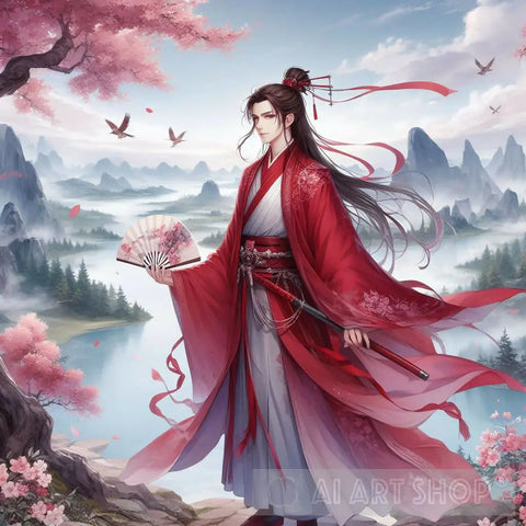 Ancient Chinese Wuxia Groom Before Wedding Ceremony Ai Artwork