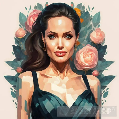 Angelina Jolie Portrait Ai Art