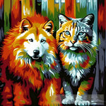 Animal Ai For A Dog & Cat Friendship Impressionit Watercolor Art #47 Ai Art