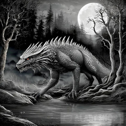 Animal Monsters On Full Moon Animal Ai Art