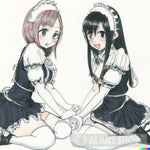 Anime Maids Holding Hands Ai Artwork