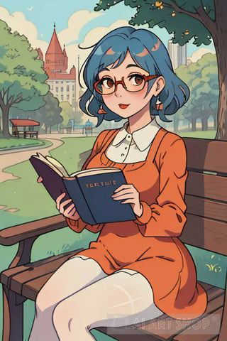 Anime - The Girl On The Bench Ai Artwork