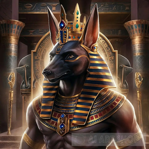 Anubis Depictions Impressionism Ai Art