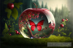 Apple With A Small Story Butterfly Animal Ai Art