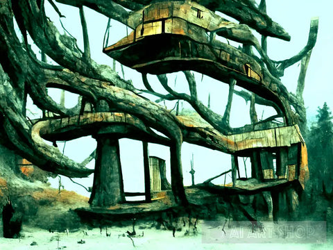 Architectural Snake House In The Wildnerness Ai Artwork