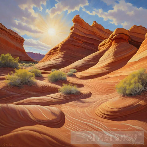 Arizonas The Wave In Coyote Buttes Ai Painting