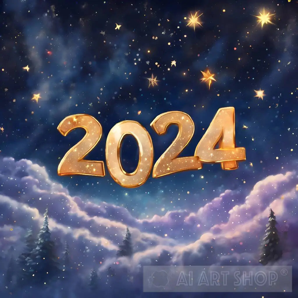 Arrival Of 2024 2024 Art Year Of Hope Welcome 2024 Symbolic Art