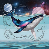 Cosmic Whale: Abstract Art in a Galactic Ocean