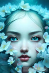 Asian Woman With Blue Eyes Ai Artwork