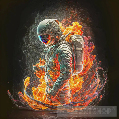 Astronaut On Fire 5 Ai Artwork