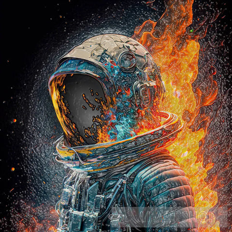 Astronaut On Fire 6 Ai Artwork