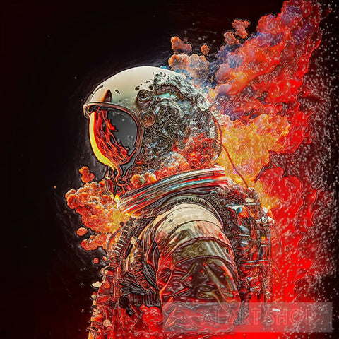 Astronaut On Fire Ai Artwork