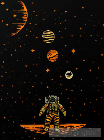 Astronaut On Space Background Ai Artwork
