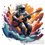 Astronaut Playing Guitar Ai Painting
