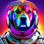 Astronaut Purple Dog Ai Painting