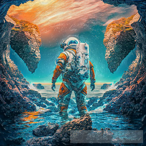 Astronaut Submerged In Water 2 Ai Artwork