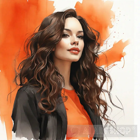 Attractive Brunette Abstract Ai Art