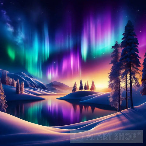 Aurora Borealis Wallpaper Ai Painting