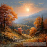 Autumn Bliss: A Serene Landscape Painting Ai Art