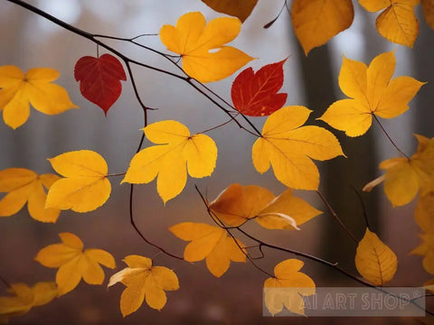 Autumn Leaves Nature Ai Art