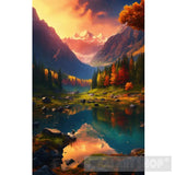 Autumn Trees In The Mountains Ai Artwork