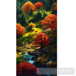 Autumn Trees Reflected In A Lake Ai Artwork