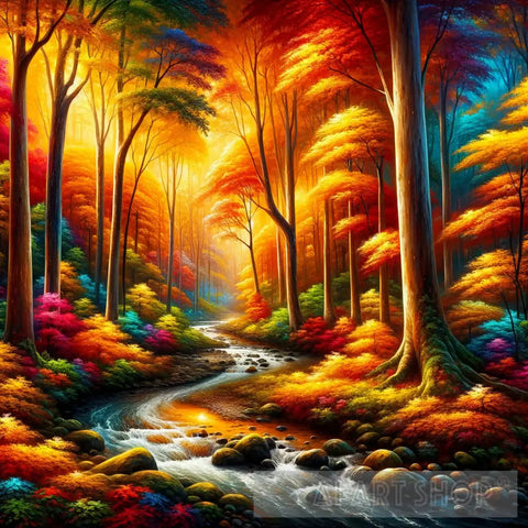 Autumns Embrace Landscape Ai Art