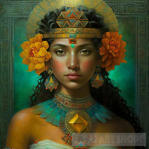Aztec Beauty Portrait Ai Art