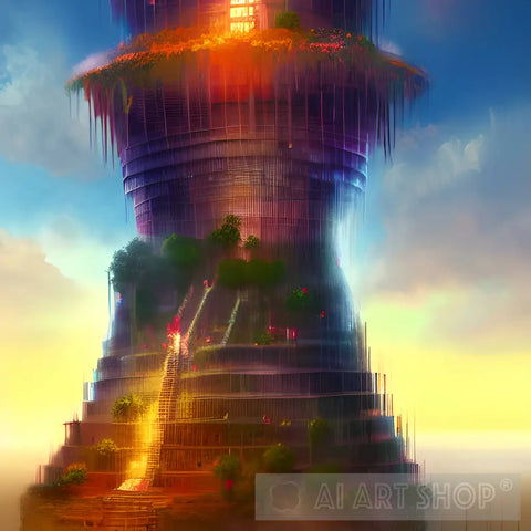 Babel Tower Rising Architecture Ai Art