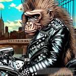 Baboon Punk Rock 4 Animal Ai Art