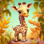 Baby Giraffe Animal Cartoon Ai Art
