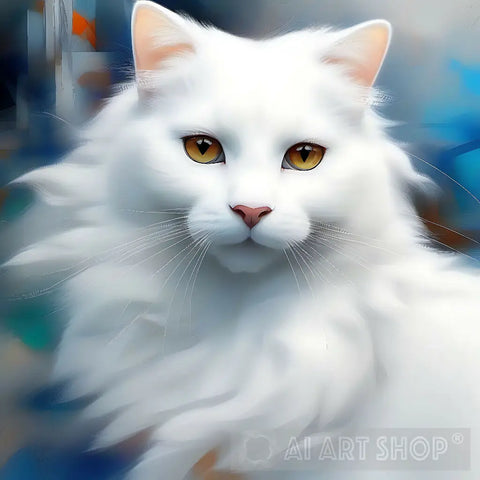 Background Of A White Cat Abstract Ai Art