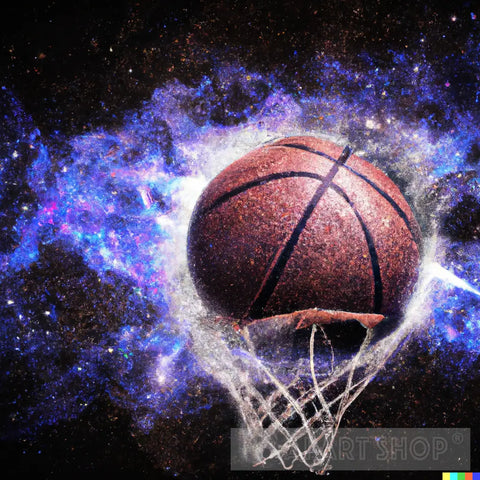 Basketball Shot Into Net Nebula Explosion Abstract Ai Art