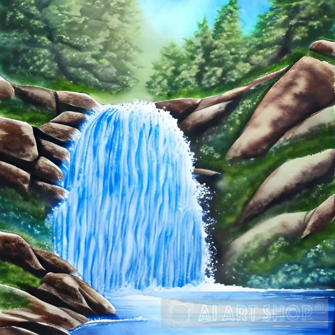 Bato Waterfall Ai Artwork