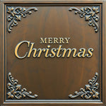 A graceful and elegant Christmas poster design features a cast bronze surface with an antique patina finish. The refined details and trendy style create a sophisticated aesthetic (1)