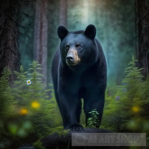 Bear In The Forest- Ai Painting Animal Art