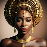 Beautiful African Queen Portrait Ai Art