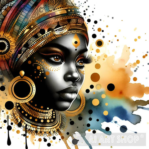 Beautiful African Woman Ai Painting