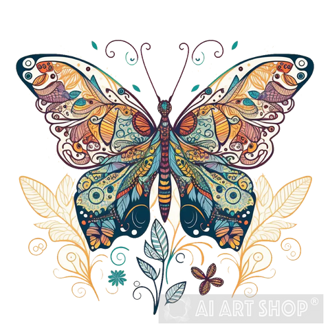 Beautiful Butterfly Ai Painting