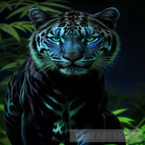 Beautiful Cat Blue Panther Animal Ai Art