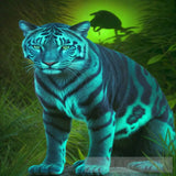 Beautiful Cat Blue Panther Animal Ai Art