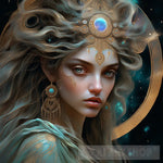 Beautiful Celestial Goddess Portrait Ai Art