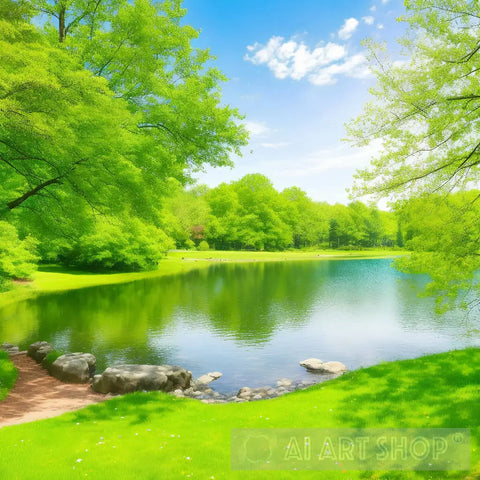 Beautiful Colorful Summer Spring Natural Landscape Landscape Ai Art