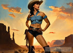 Beautiful Cowgirl. Portrait Ai Art