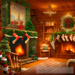 Beautiful Cozy Christmas Cabin Landscape Ai Art