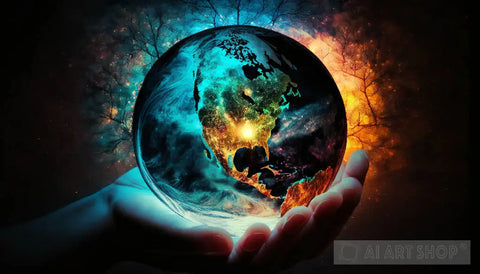 Beautiful Earth In A Hand 3 Ai Artwork