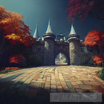 Beautiful Fantasy Castle Created With Generative Ai Technology Painting