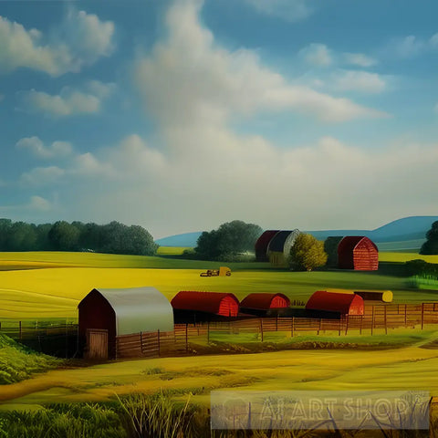 Beautiful Farmland Ai Painting