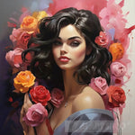 Beautiful Girl With Rose Ai Painting