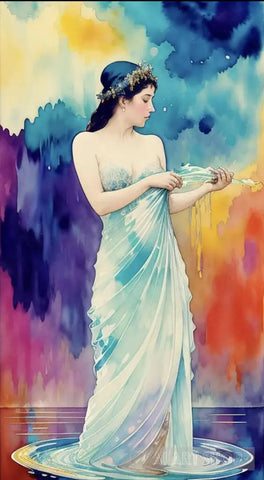 Beautiful Lady In Water - Ai Art Painting